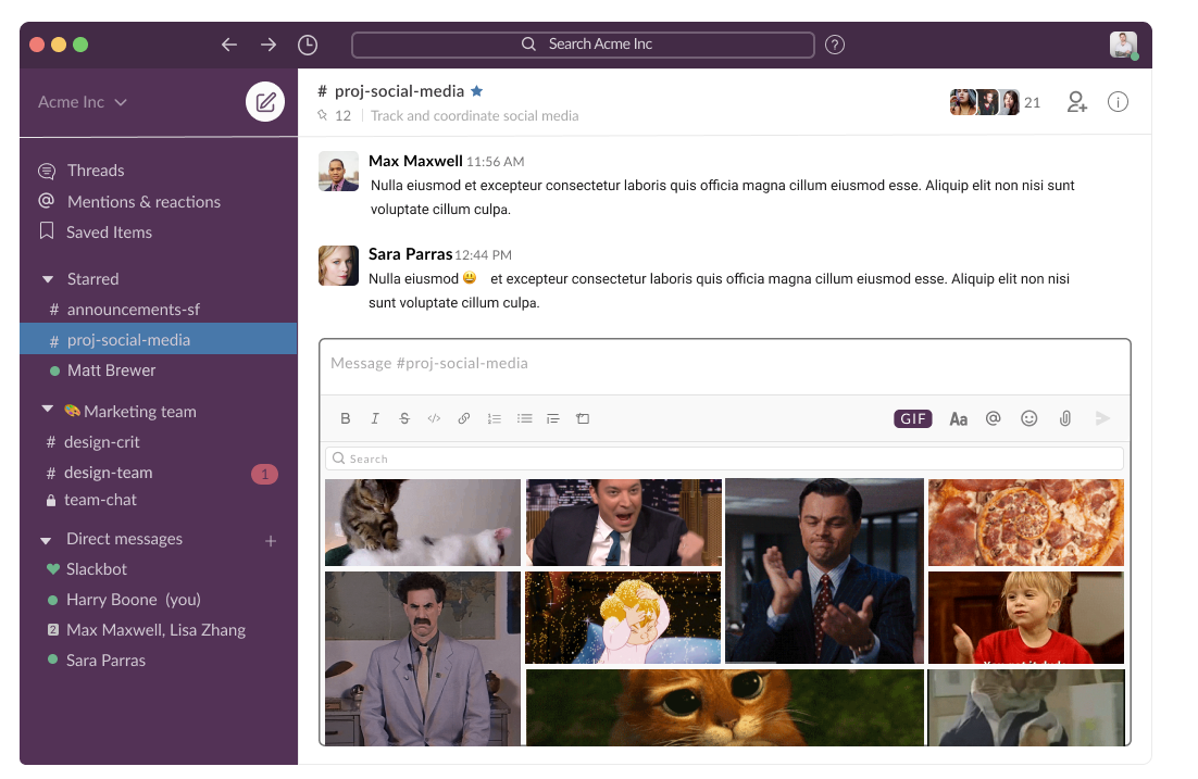 base desktop layout with an open gif bar